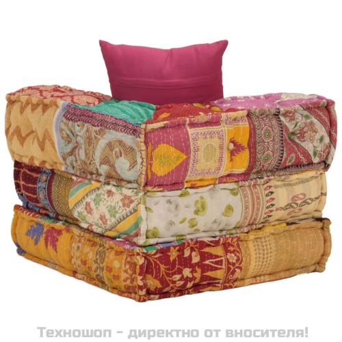 Модулен пуф с възглавница пачуърк плат