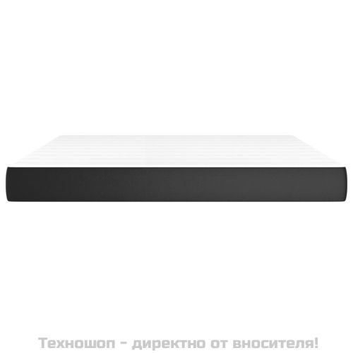 Матрак с покет пружини средна твърдост черен 160x200x20 см изкуствена кожа