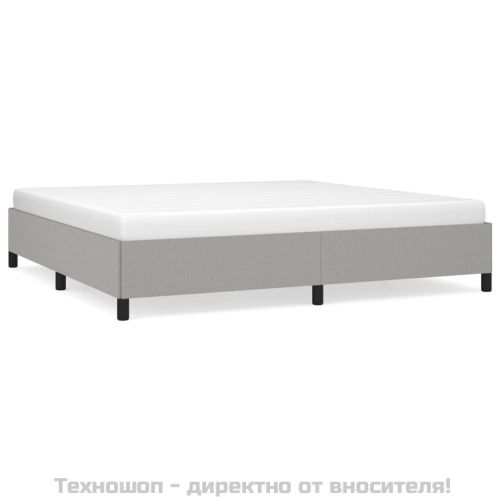 Рамка за легло без матрак, светлосива, 200x200 см, плат