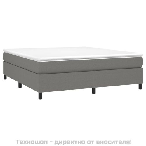 Рамка за легло с пружини, тъмносива, 160x200 см, плат
