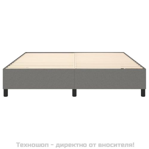 Рамка за легло с пружини, тъмносива, 160x200 см, плат