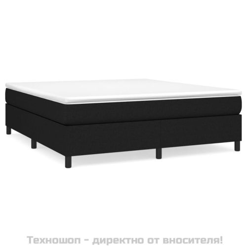 Рамка за легло с пружини, черна, 160x200 см, плат