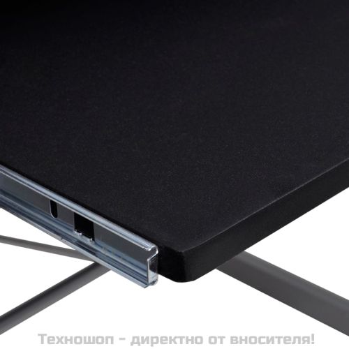 Ъглово компютърно бюро, черно, 132x112x99 см, инженерно дърво