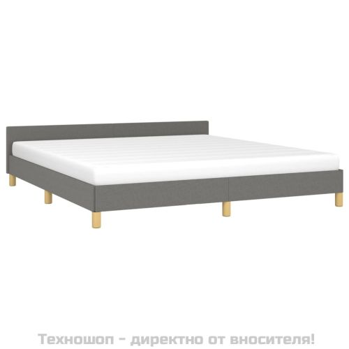 Рамка за легло без матрак, тъмносива, 180x200 см, плат