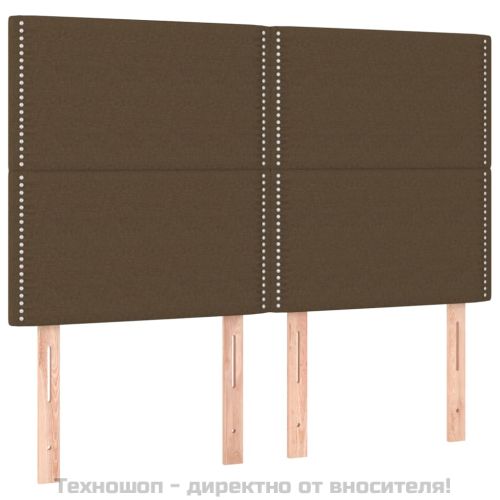 Табла за легло, тъмнокафява, 144x5x118/128 см, плат