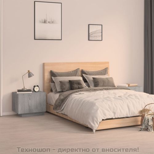 Нощно шкафче, сив сонома, 100x35x40 см, инженерно дърво