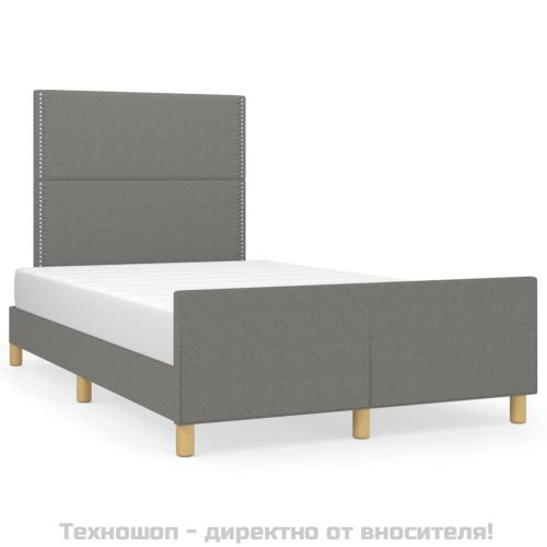 Рамка за легло без матрак, тъмносива, 120x200 см, плат
