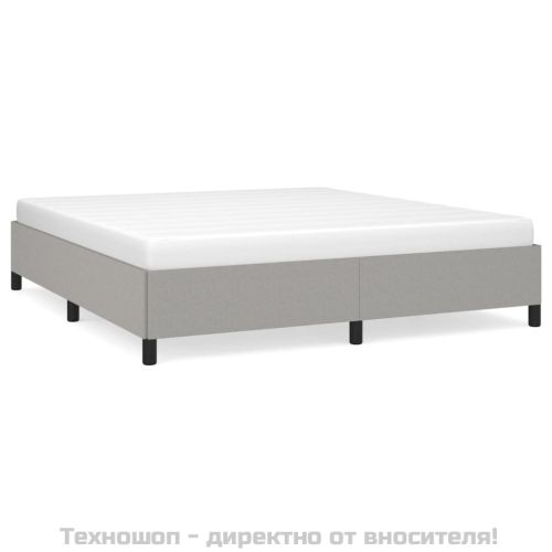Рамка за легло без матрак, светлосива, 160x200 см, плат