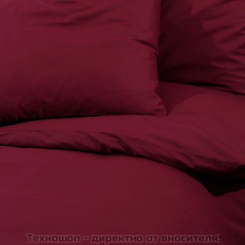 Комплект спално бельо, бордо, 135x200 см, памук