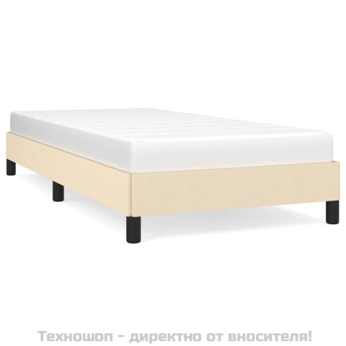 Рамка за легло без матрак, кремави, 90x200 см, плат