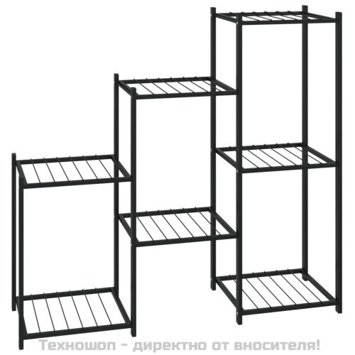 Стойка за цветя, 83x25x80 см, черна, желязо