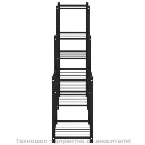 Стойка за цветя, 83x25x80 см, черна, желязо