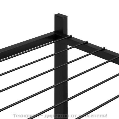 Стойка за цветя, 83x25x80 см, черна, желязо