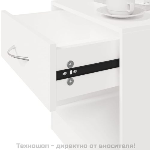 Нощни шкафче с чекмедже, 2 бр, бяло