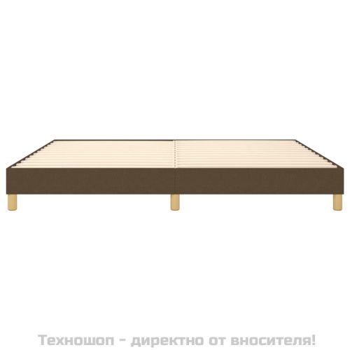 Рамка за легло с пружини, тъмнокафява, 200x200 см, плат