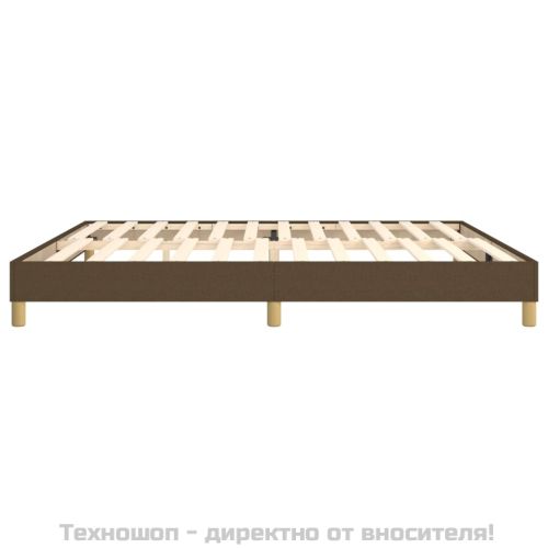 Рамка за легло с пружини, тъмнокафява, 200x200 см, плат
