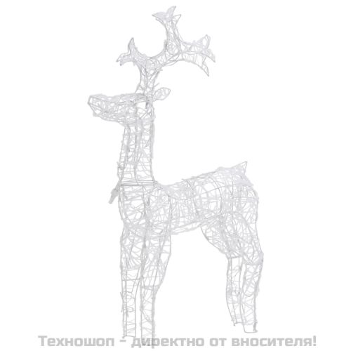 Коледна украса северни елени, 2 бр, 60x16x100 см, акрил