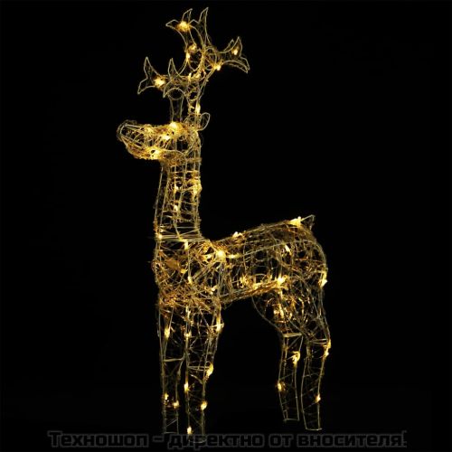 Коледна украса северни елени, 2 бр, 60x16x100 см, акрил