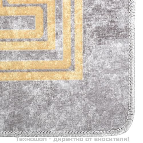 Килим, миещ се, сив, 80x300 см, противоплъзгащ