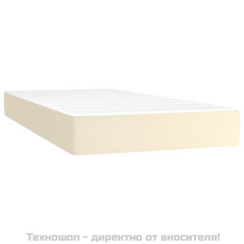 Матрак с покет пружини средна твърдост кремав 100x200x20 см изкуствена кожа