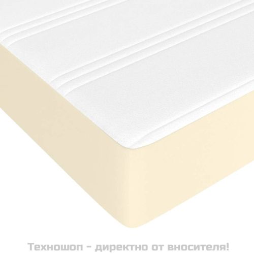 Матрак с покет пружини средна твърдост кремав 100x200x20 см изкуствена кожа
