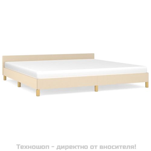 Рамка за легло без матрак, кремава, 200x200 см, плат