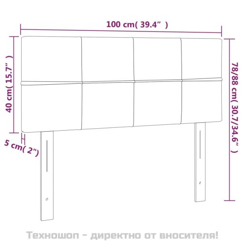Горна табла за легло, тъмнокафява, 100x5x78/88 см, плат