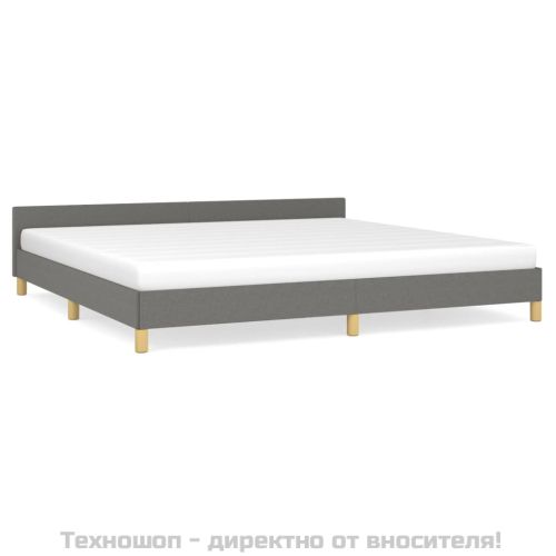 Рамка за легло без матрак, тъмносива, 200x200 см, плат