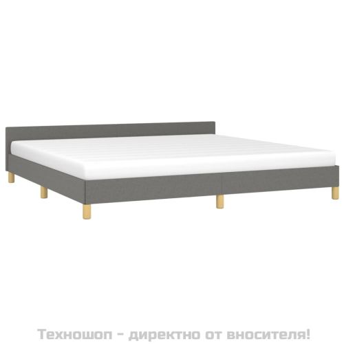 Рамка за легло без матрак, тъмносива, 200x200 см, плат