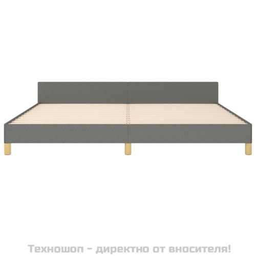 Рамка за легло без матрак, тъмносива, 200x200 см, плат