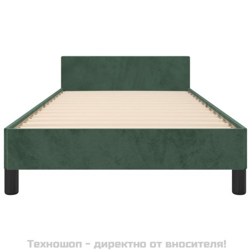 Рамка за легло без матрак, тъмнозелена, 80x200 см, кадифе
