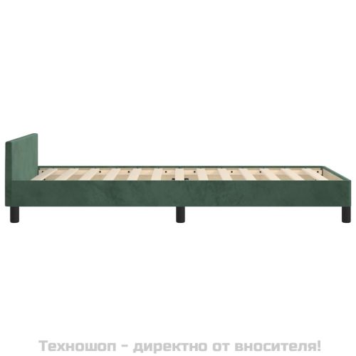 Рамка за легло без матрак, тъмнозелена, 80x200 см, кадифе