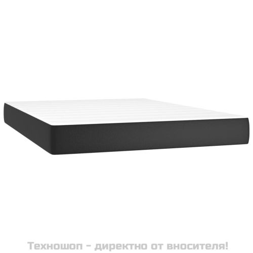 Матрак с покет пружини средна твърдост черен 140x200x20 см изкуствена кожа