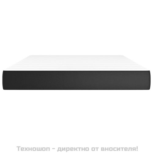 Матрак с покет пружини средна твърдост черен 140x200x20 см изкуствена кожа