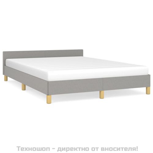 Рамка за легло без матрак, светлосива, 140x200 см, плат