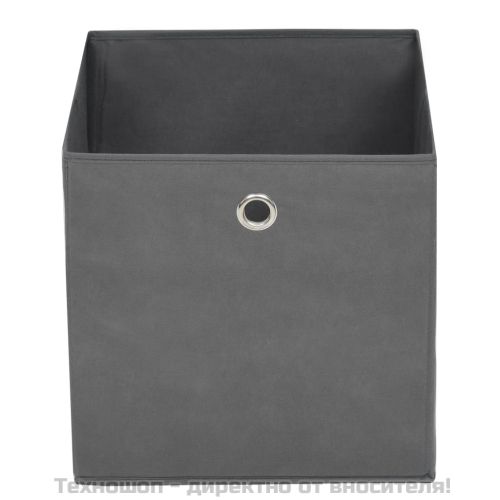 Кутии за съхранение, 10 бр, нетъкан текстил, 28x28x28 см, сиви