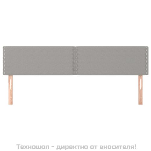 Горни табли за легло, 2 бр, светлосиви, 100x5x78/88 см, плат