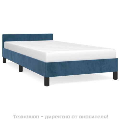 Рамка за легло без матрак, тъмносиня, 80x200 см, кадифе