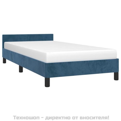 Рамка за легло без матрак, тъмносиня, 80x200 см, кадифе