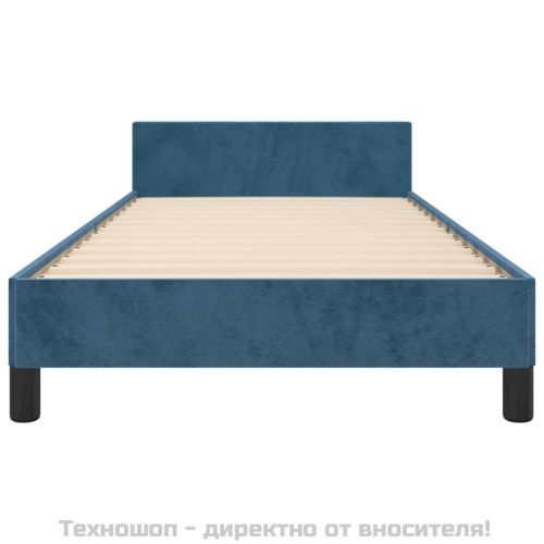 Рамка за легло без матрак, тъмносиня, 80x200 см, кадифе