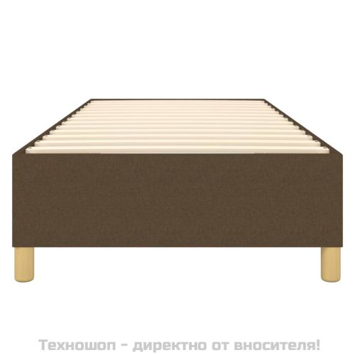 Рамка за легло с пружини, тъмнокафява, 80x200 см, плат