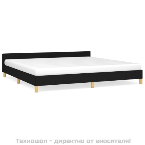 Рамка за легло без матрак, черна, 200x200 см, плат