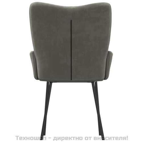 Трапезни столове, 2 бр, тъмносиви, кадифе