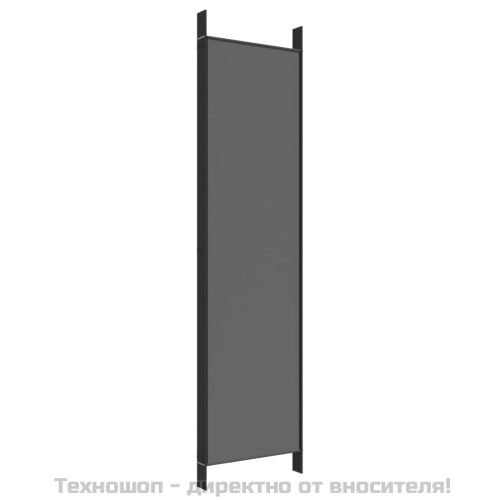 Параван за стая, 5 панела, антрацит, 250x200 cм, текстил