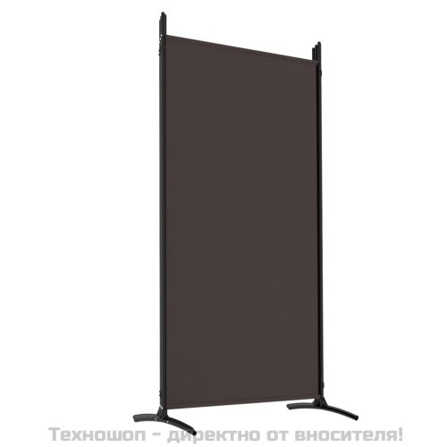 Параван за стая, 5 панела, кафяв, 433x180 см, плат