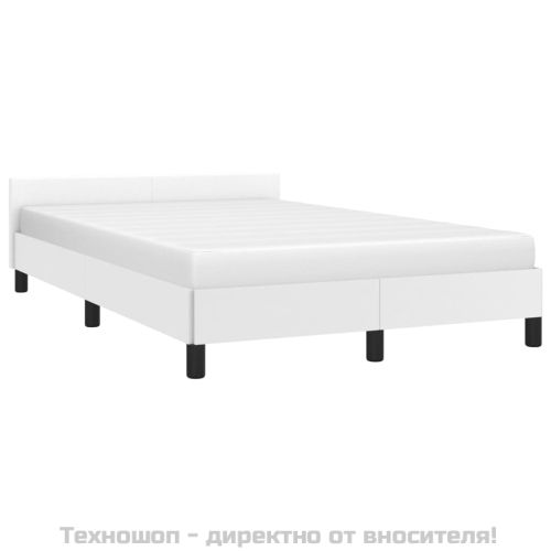 Рамка за легло с табла без матрак, бяла, 120x200 см