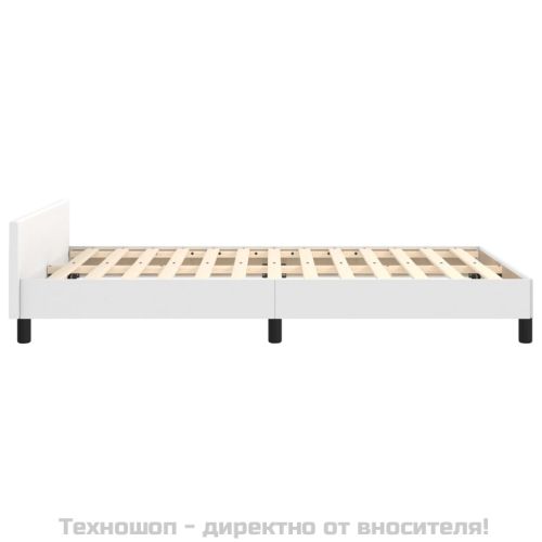 Рамка за легло с табла без матрак, бяла, 120x200 см