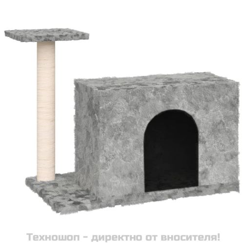 Котешко дърво със сизалени стълб, светлосиво, 51 см