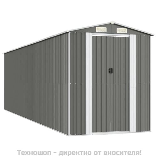 Градинска барака светлосива 192x689x223см поцинкована стомана