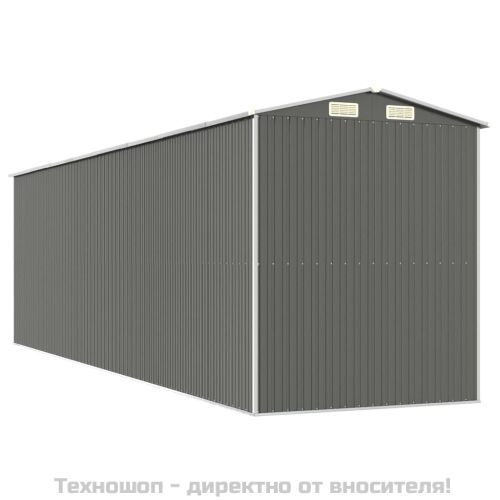 Градинска барака светлосива 192x689x223см поцинкована стомана
